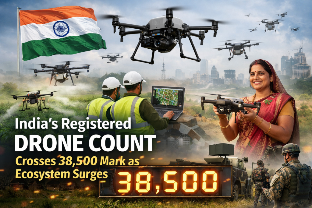 India’s Registered Drone Count Crosses 38,500 Mark as Drone Ecosystem Sees Rapid Growth